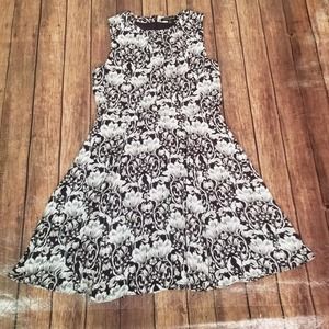 Banana Republic Womens Dress 10 Gray Sheath Floral Sleeveless Pullover Lined